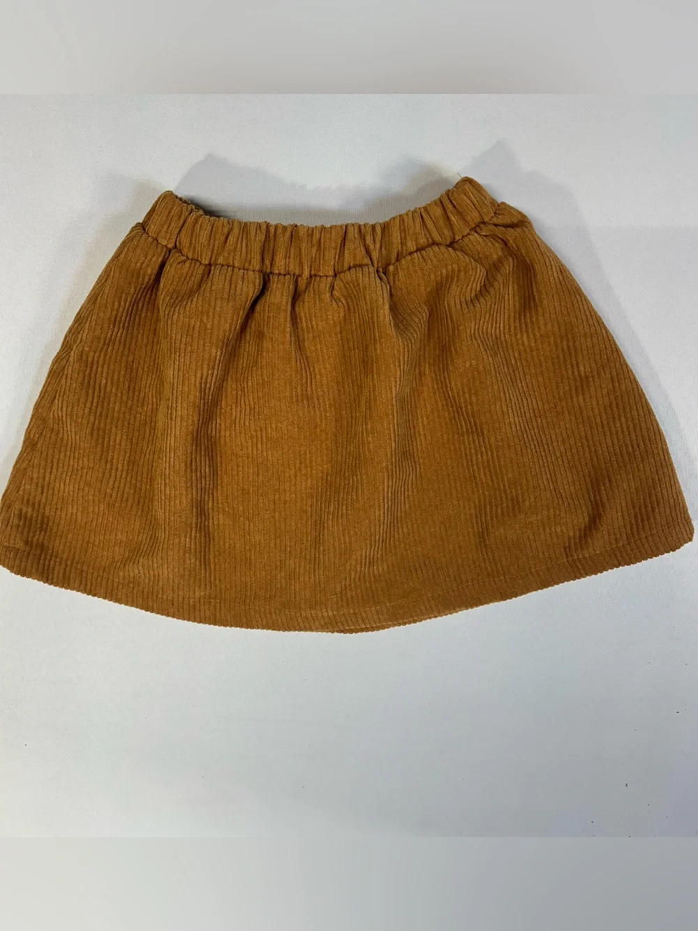 SHEIN Girls 2-3Y Brown Corduroy Bow Button Front Skirt